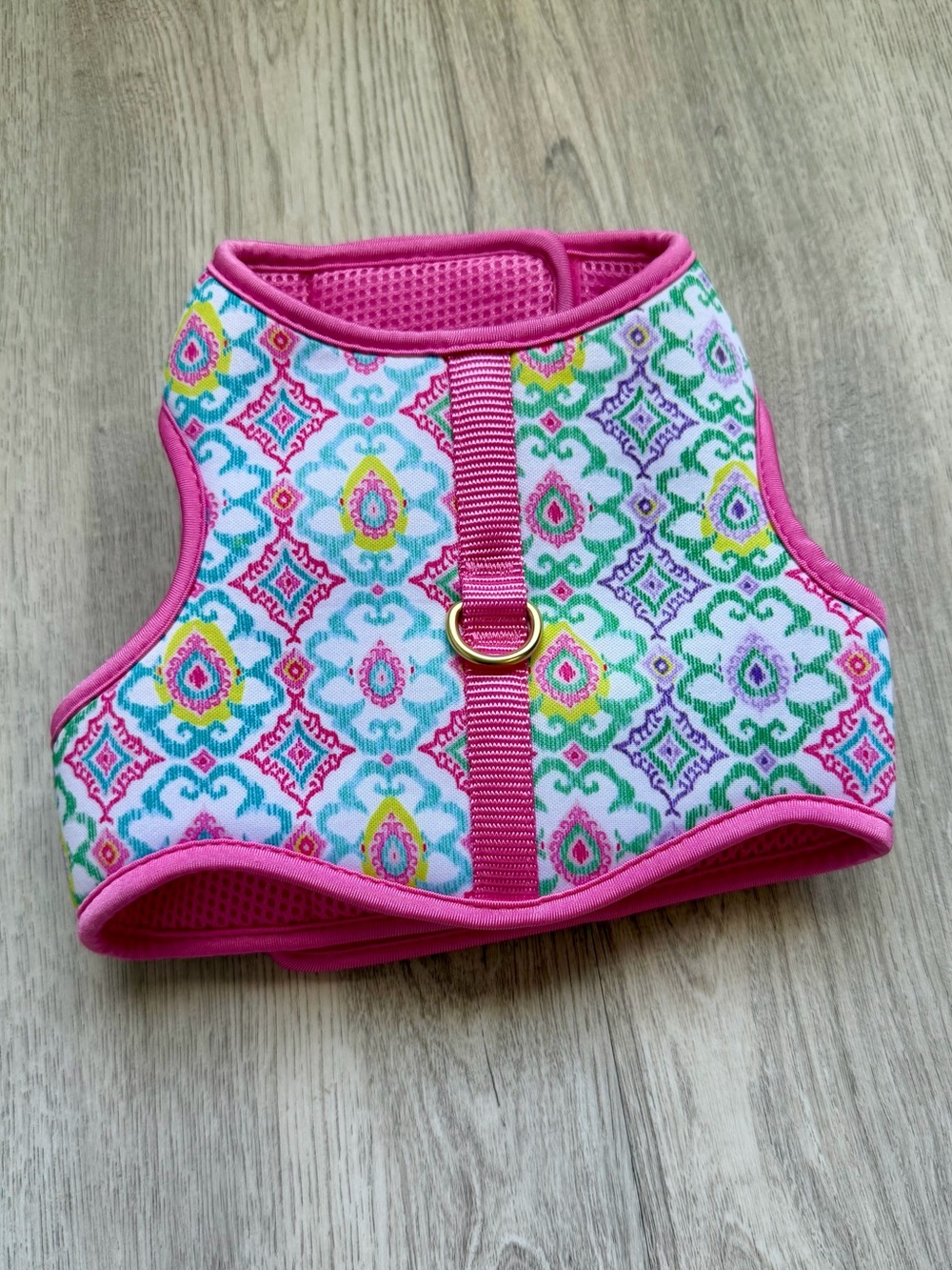 Small Dog - Bright Pink Patterned No-Pull Pet Harness with D-Ring - size XS